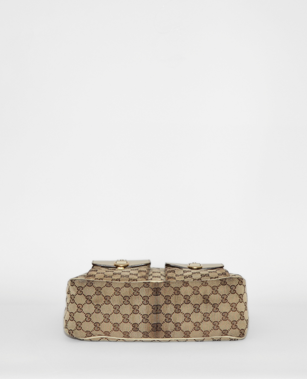 Vintage luxury Gucci GG monogram canvas Abbey hobo bag with leather trim and gold-tone hardware. - Gucci GG Canvas Abbey Hobo Bag