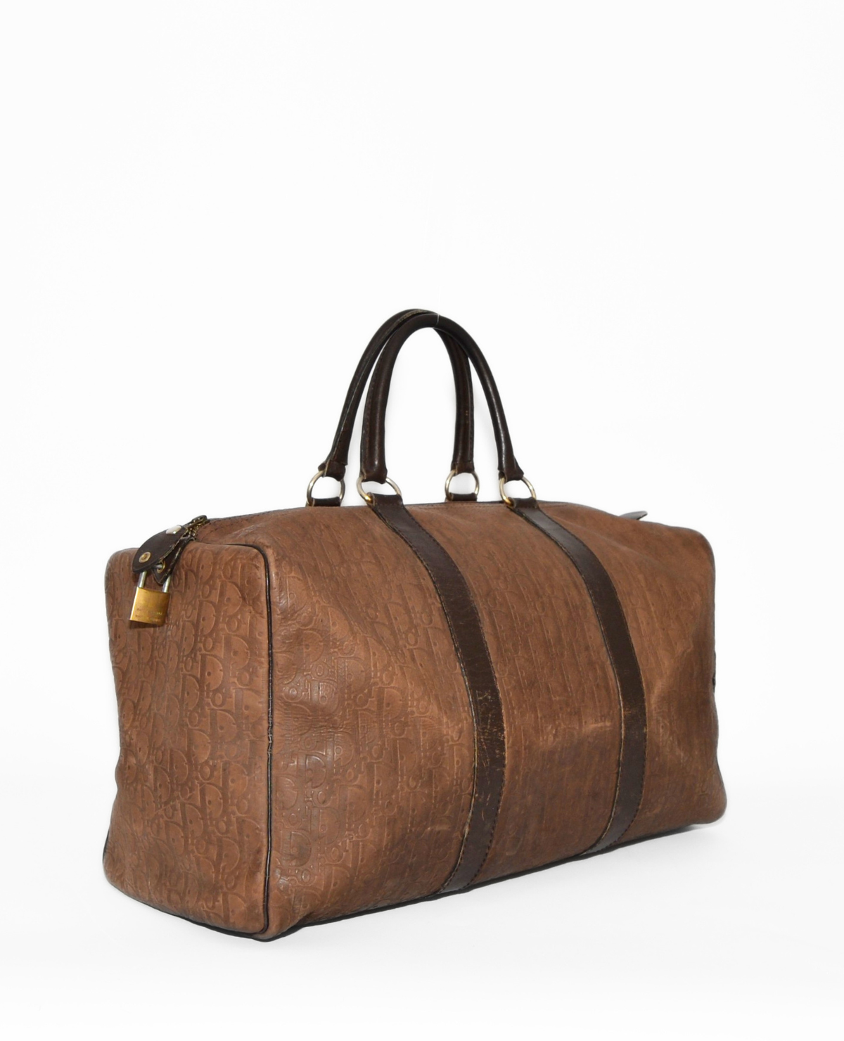 Dior Monogram Leather Boston 45 Duffle Bag