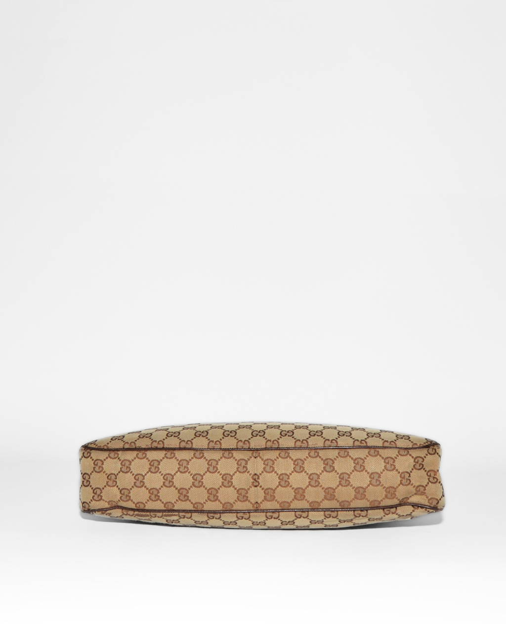 Vintage luxury Gucci shoulder bag with authentic GG monogram canvas and brown leather trim. - Gucci GG Canvas Eclipse Shoulder Bag