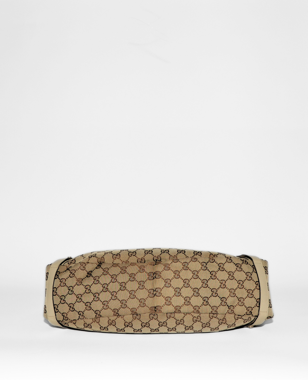 Gucci vintage luxury tote featuring authentic GG monogram canvas with beige leather trim and brown leather handles. - Gucci GG Canvas Abbey Tote Bag