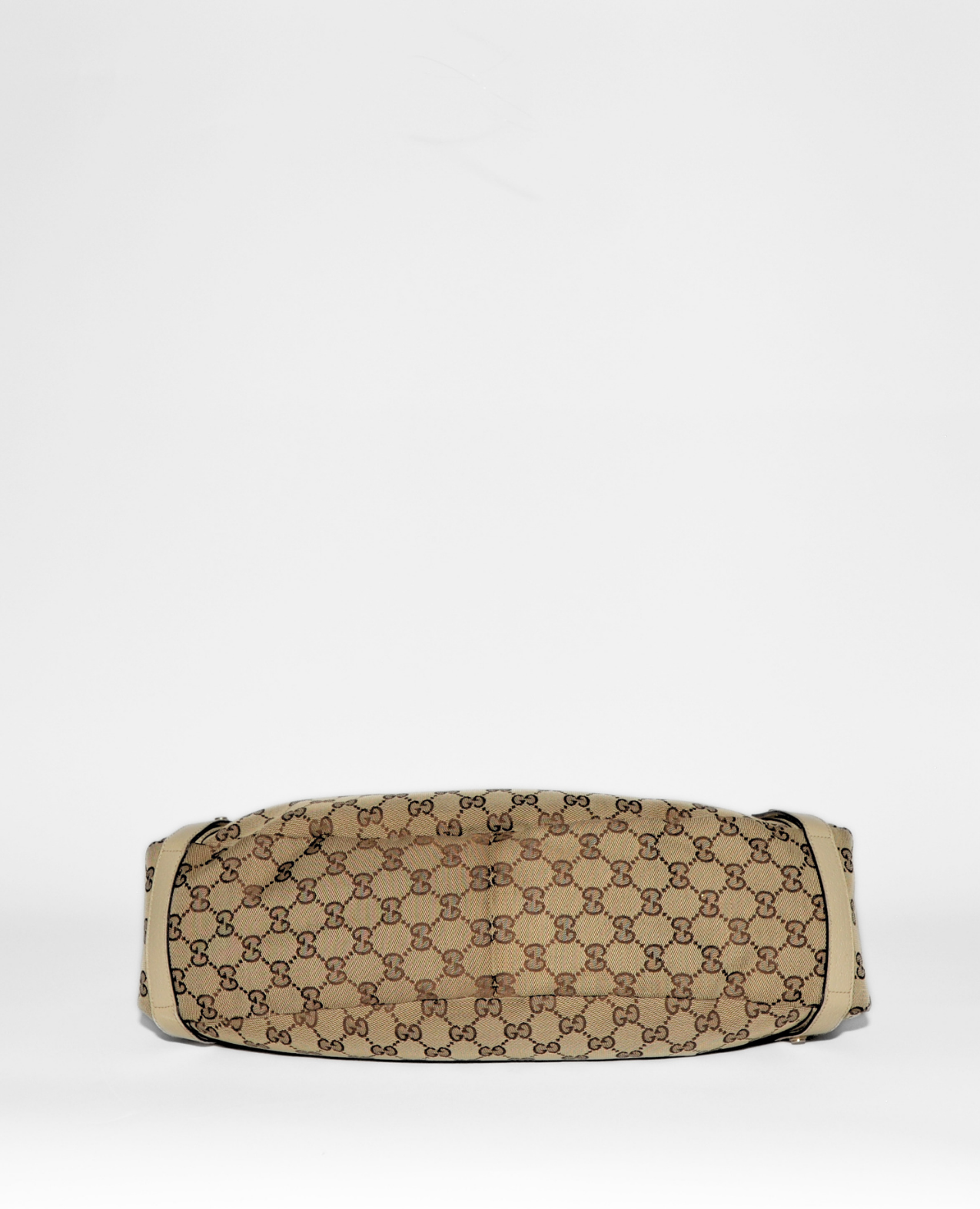 Gucci vintage luxury tote featuring authentic GG monogram canvas with beige leather trim and brown leather handles. - Gucci GG Canvas Abbey Tote Bag