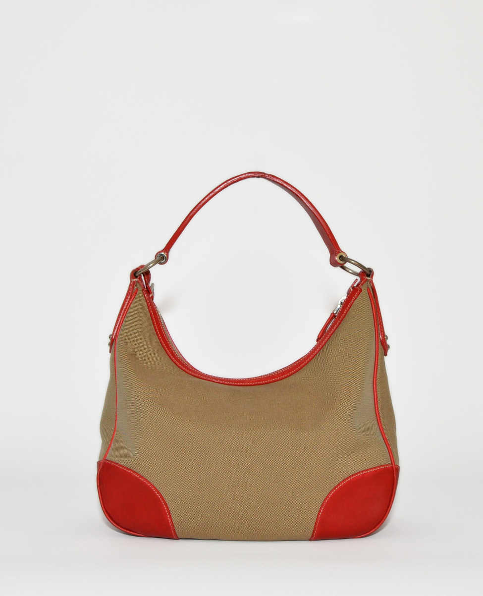 Prada Logo Canvas Hobo