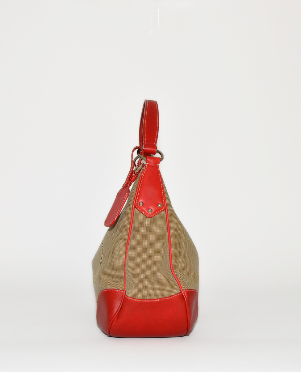 Prada Logo Canvas Hobo