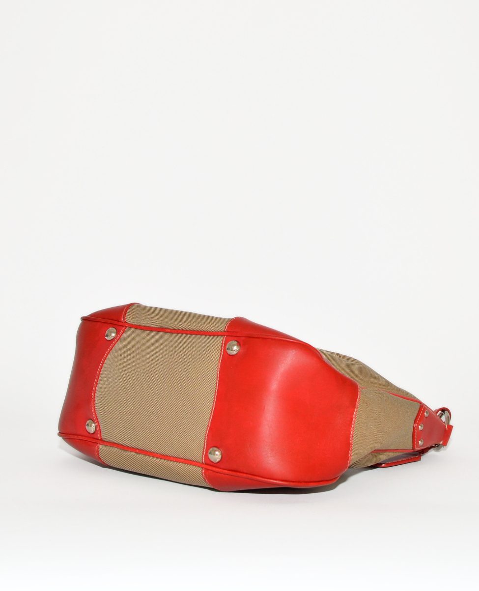 Prada Logo Canvas Hobo