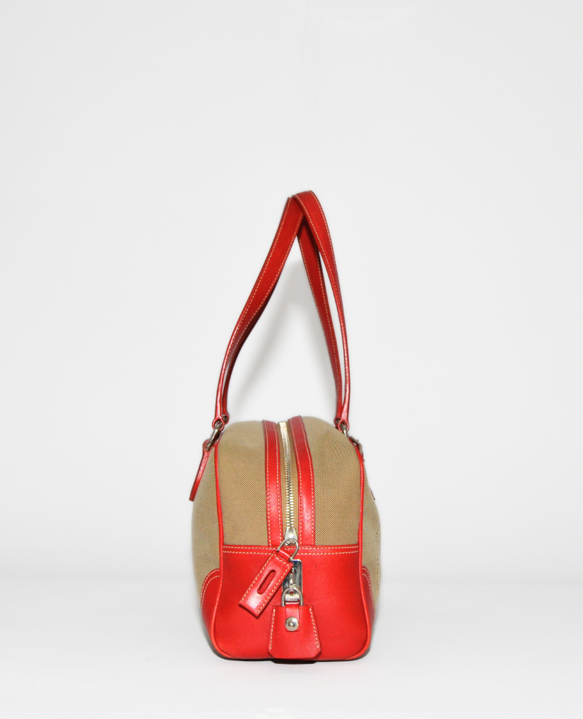 Prada Logo Canvas Shoulder Bag