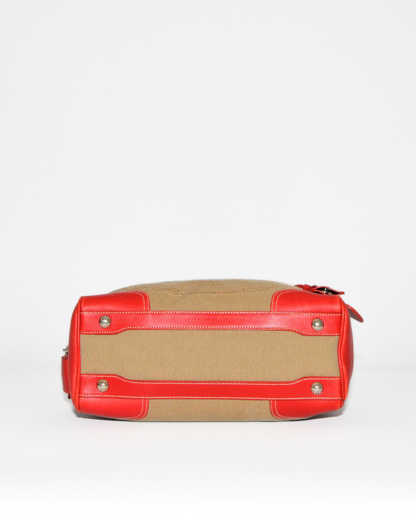 Prada Logo Canvas Shoulder Bag