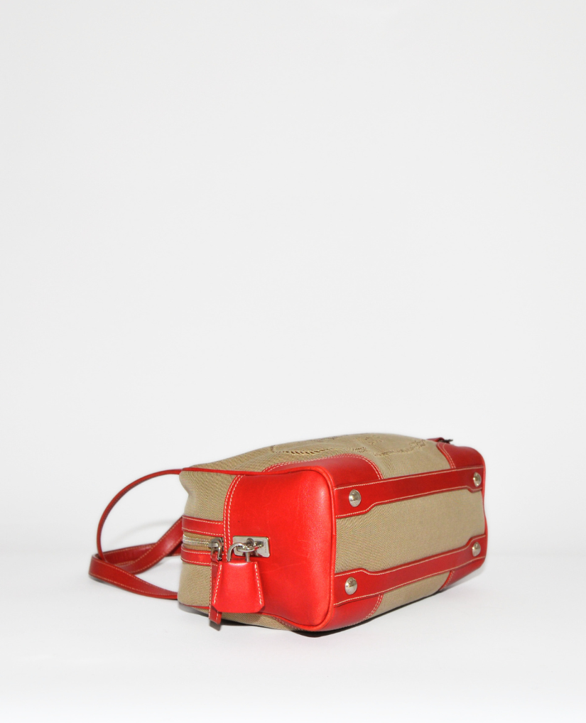 Prada Logo Canvas Shoulder Bag