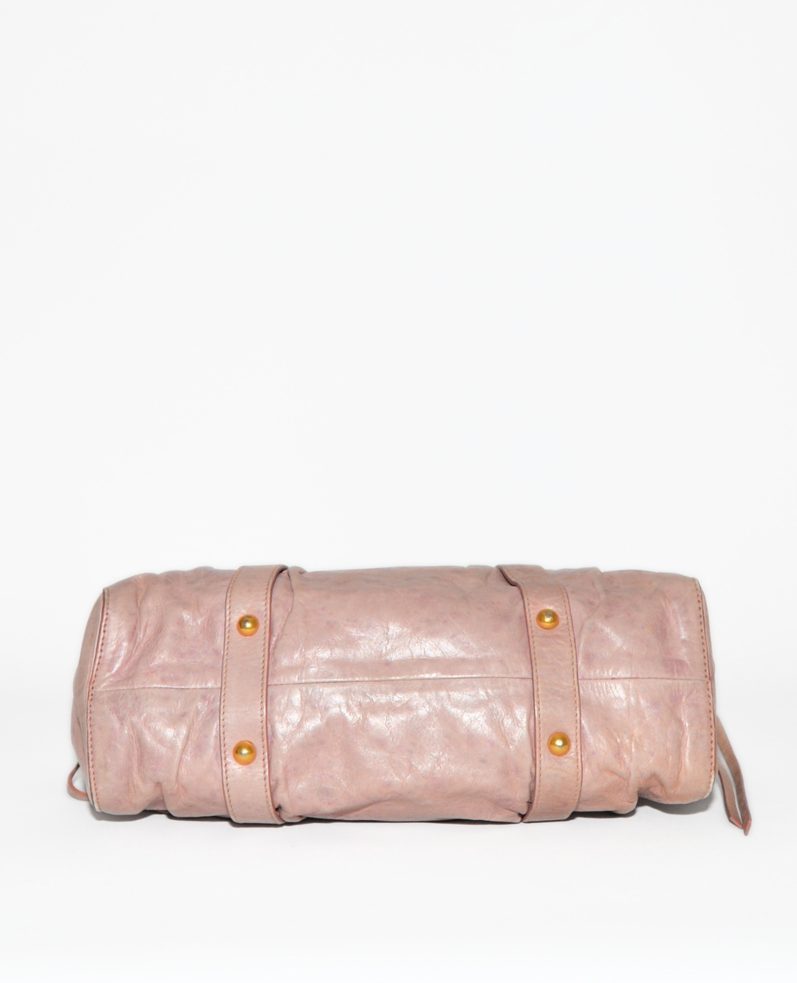 Miu Miu Vitello Lux Gathered Leather Handbag