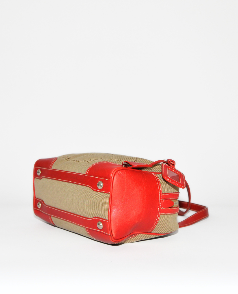 Prada Logo Canvas Shoulder Bag